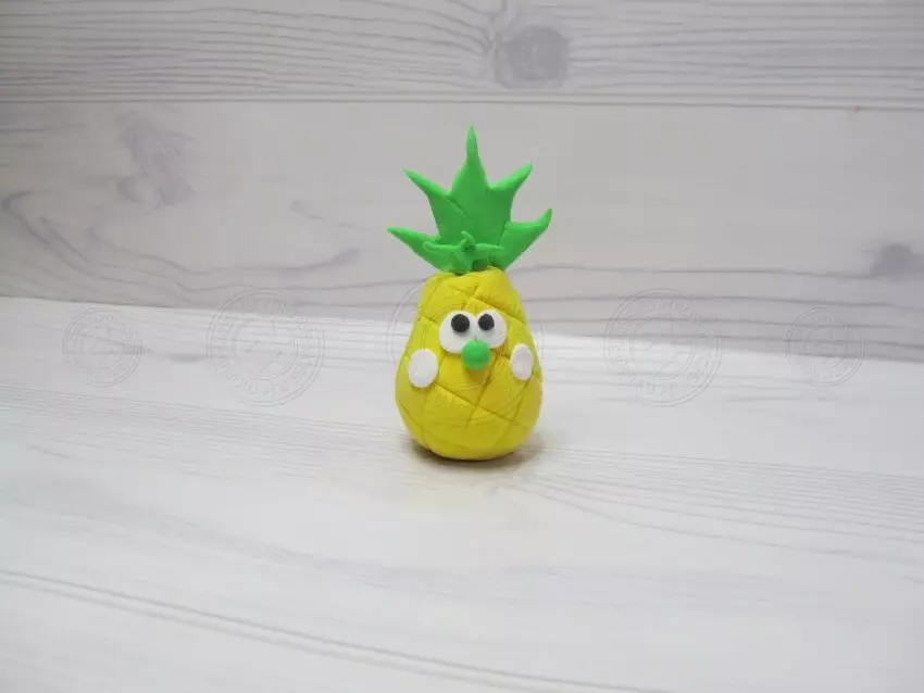 Ananas da plastilina: come fare un passo alla volta con i bambini? Che cosa è necessario fare ananas? Suggerimenti sulla posa 27235_13