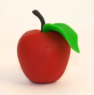 Apple ကပလပ်စတစ် - ပန်းသီးကလေးကိုတစ်ဆင့်ပြီးအောင်ဘယ်လိုလုပ်ရမလဲ။ တောင်းထဲမှပန်းသီးမော်ဒယ်လ်သည်သင်ကိုယ်တိုင်လုပ်ပါ 27240_2