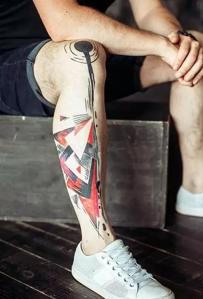 Tattoo i stil abstraktion: skisser för tjejer och för killar, tatuering på hand och på axeln, på nacke och ben, på baksidan och på andra delar av kroppen, deras mening 277_24