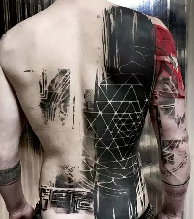 Tatuatge en estil Abstracció: Apunts per a nenes i per a nois, tatuatge a la mà ia l'espatlla, al coll i les cames, a l'esquena i en altres parts de el cos, el seu significat 277_3