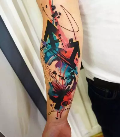 Tatuaxe en estilo Abstracción: bocetos para nenas e para rapaces, tatuaxe na man e no ombreiro, no pescozo e na perna, na parte traseira e noutras partes do corpo, o seu significado 277_39