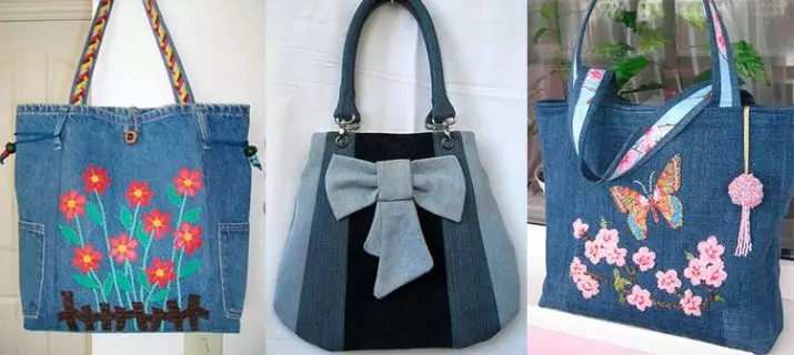 Denim kotid (85 fotot): Mida kanda trendikas stiilis patchwork ja rand Jeans, kuidas kaunistada neid rhinestones 2787_5