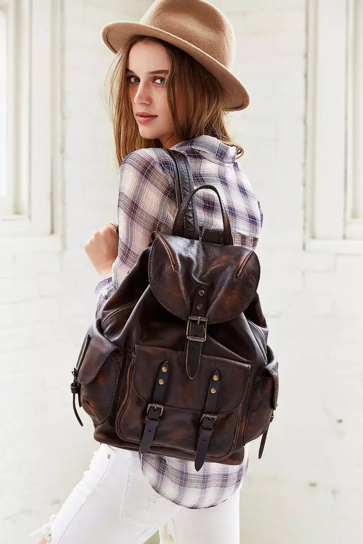 Bag-backpack wanita (96 foto): Apa kanggo nyandhang model kanggo ibu saka kain lan pemuda, kanggo laptop lan rodha, kanggo kutha lan pantai 2797_91