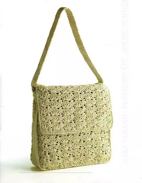 Knitted bags (67 foto's): Bernes en froulik model fan satyn linten, touwen en pakketten, lykas stylich ûntwerp foar simmer 2804_53