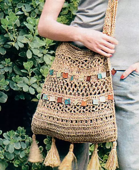 Gebreide tassen (67 foto's): kinder- en vrouwelijk model van satijnen linten, touw en pakketten, evenals stijlvol ontwerp voor de zomer 2804_63