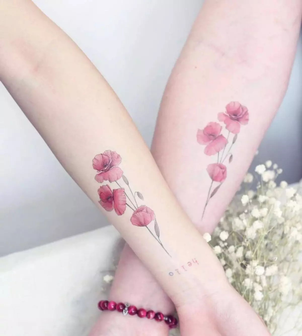 Tender tattoo: sketches for girls. Tattoos on hand and on shoulders, small and large. Gentle flowers and other feminine and sophisticated tattoos 282_8