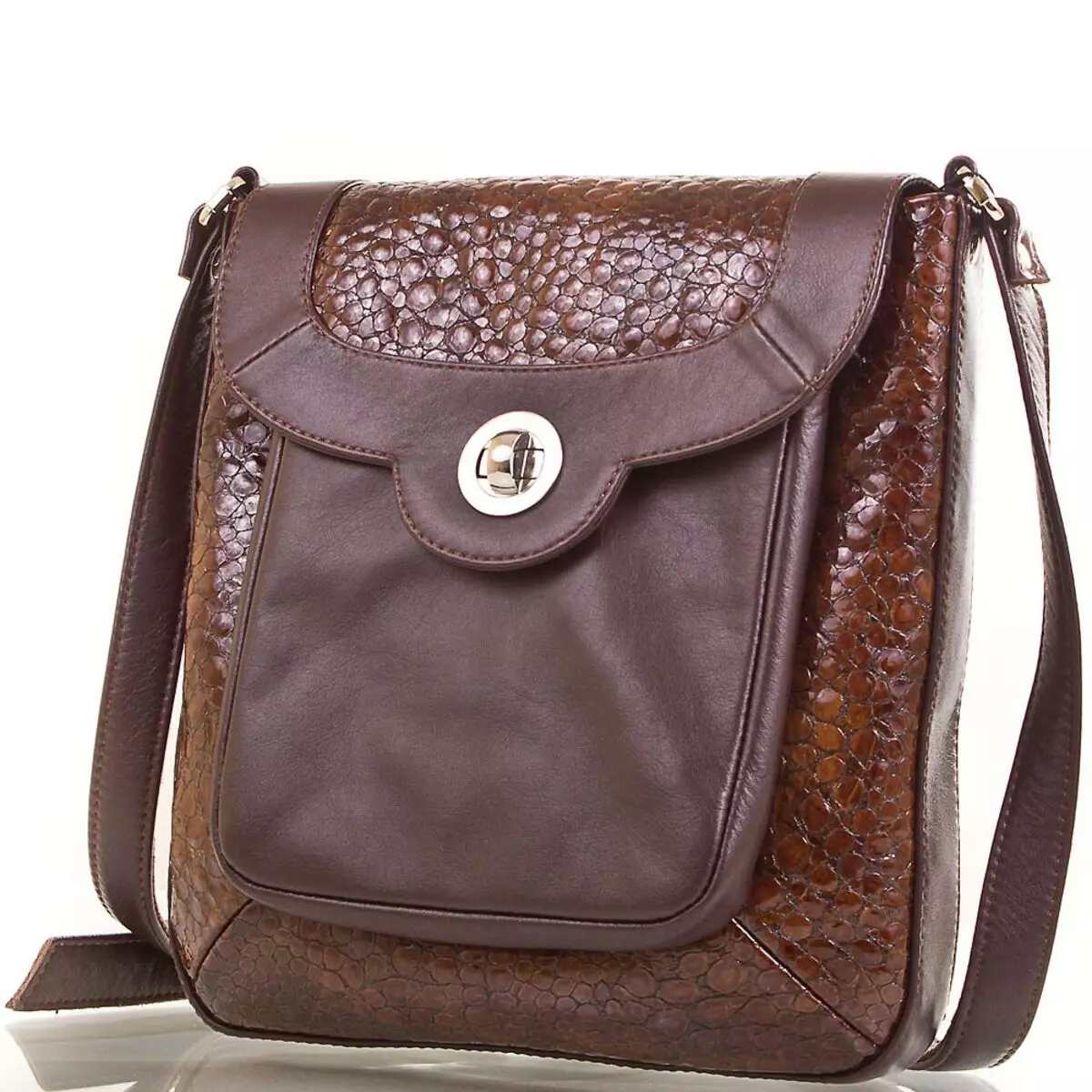 Дамска кожена чанта над рамото (70 снимки): малки модели на естествена кожа, марки на Италия 2840_34