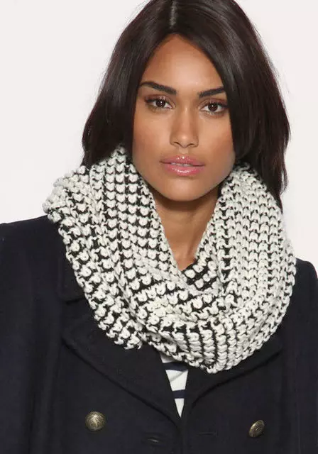 როგორ გვაკავშირებს ნაქსოვი scarf (50 ფოტო): რამდენად ლამაზია გვაკავშირებს woolen scarf 2845_45
