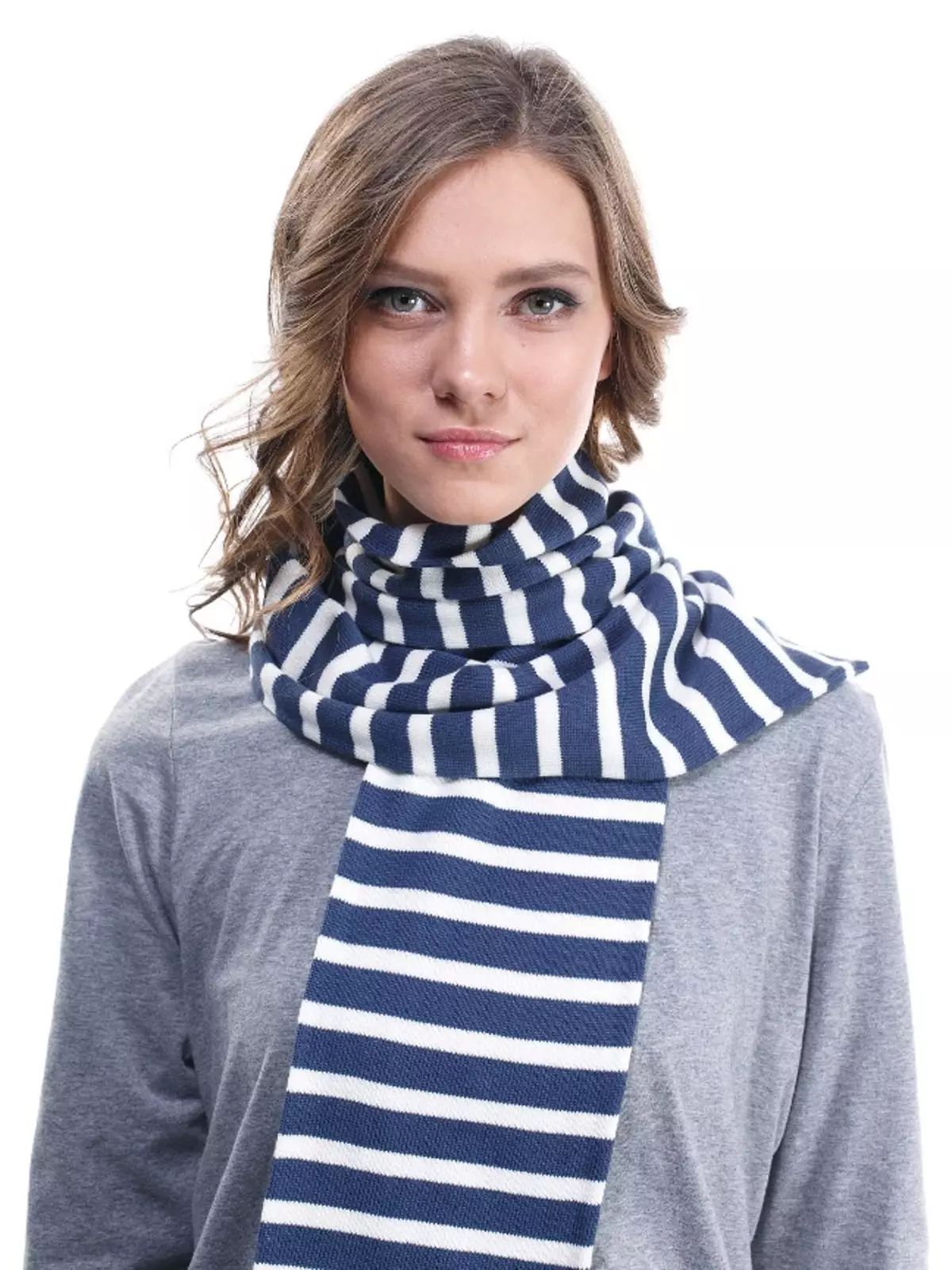 Striped scarf (picha 39): nini kuvaa knit na knitted Kiingereza bendi bendi scarf 2851_22