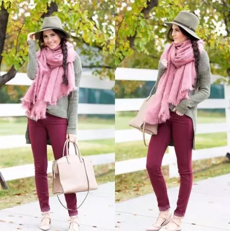 Que usar unha bufanda rosa (27 fotos): o que é apto para rosa gris, rosa suave, pálido pálido rosa 2871_22