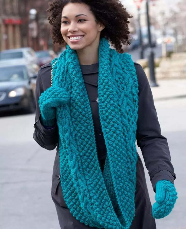 如何绑长围巾（79张照片）：美丽的方式领带针织，温暖的羊毛和冬天非常长的围巾 2898_2