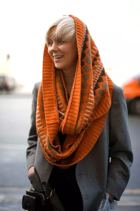 如何绑长围巾（79张照片）：美丽的方式领带针织，温暖的羊毛和冬天非常长的围巾 2898_76