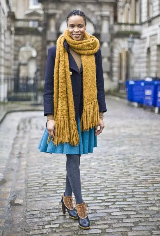 如何绑长围巾（79张照片）：美丽的方式领带针织，温暖的羊毛和冬天非常长的围巾 2898_8
