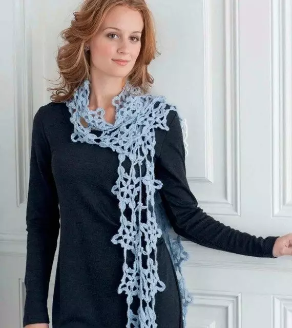 Opensa nga Scarf (83 Mga Litrato): Lace, gikan sa laso sa laso, gikan sa seksyon nga yarn 2899_5