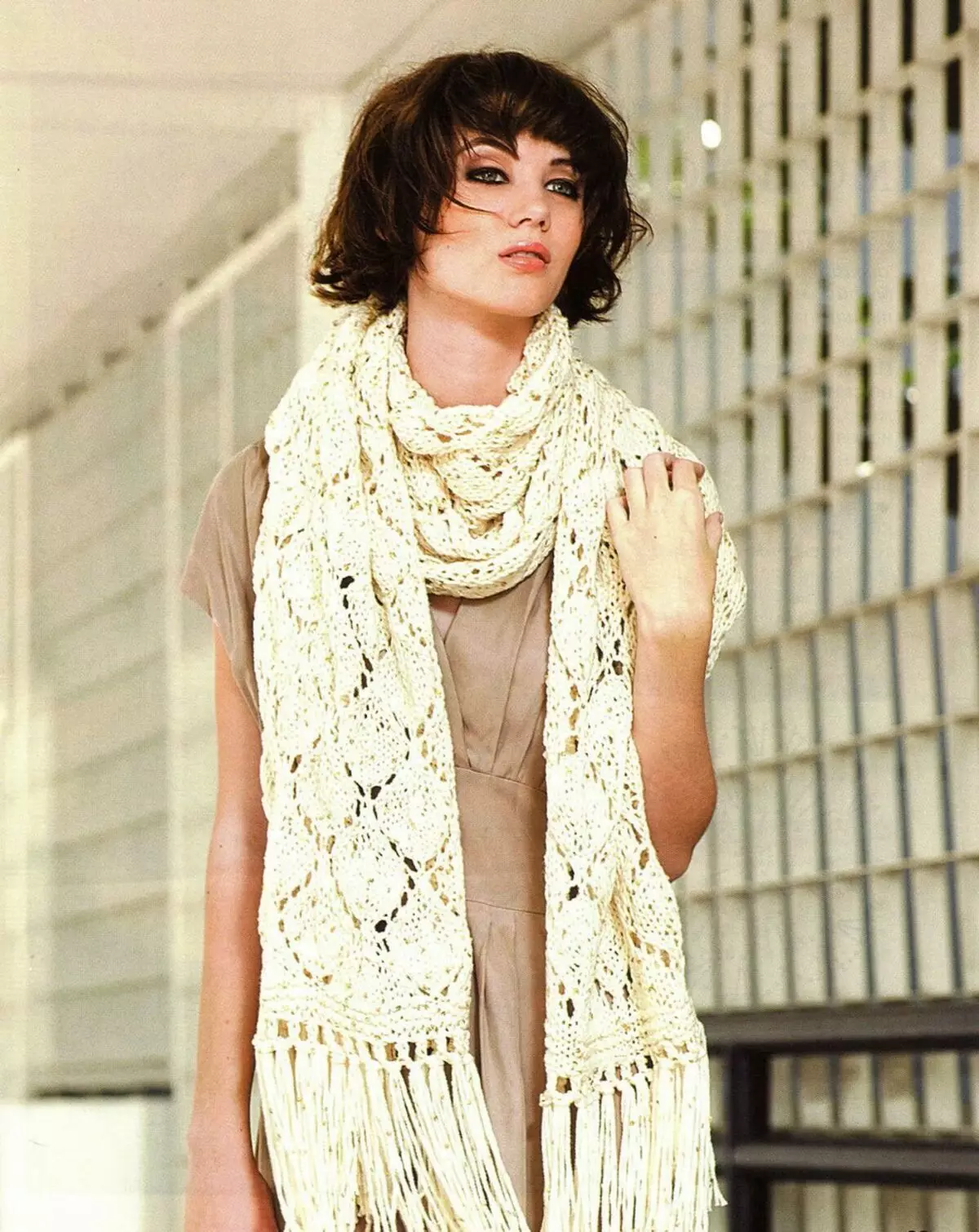 Openwork scarf (83 ფოტო): Lace, საწყისი ლენტი მაქმანი, საწყისი სექციური ნართი 2899_6