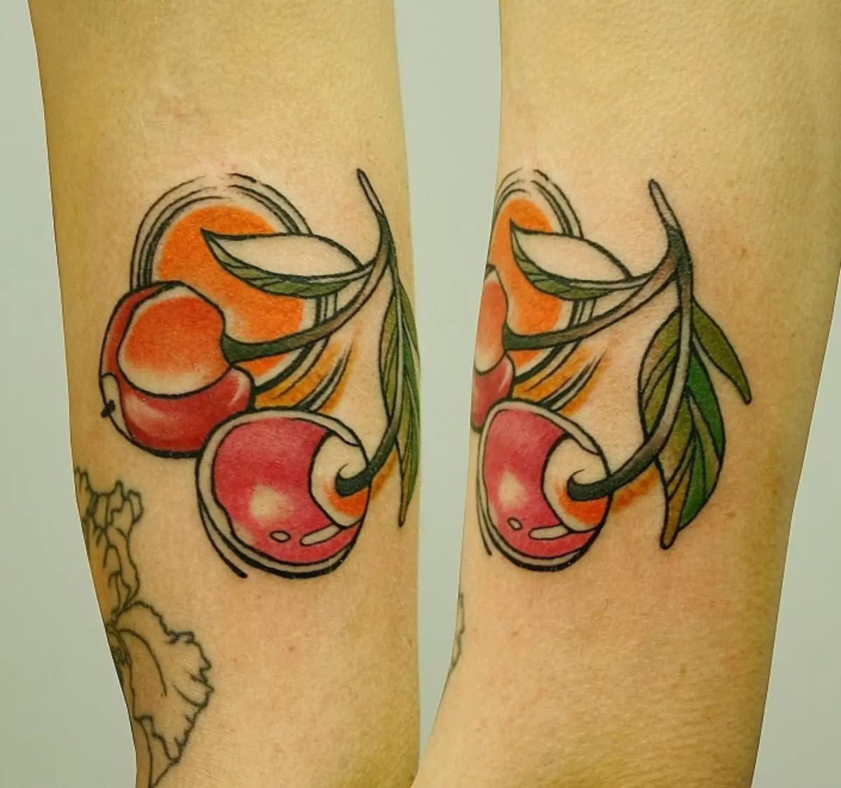 紋身“櫻桃”：兩個櫻桃，紋身素描的價值。我在哪裡可以申請？ 289_13