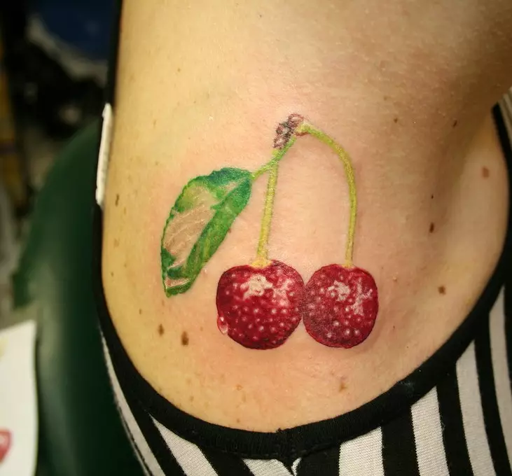 纹身“樱桃”：两个樱桃，纹身素描的价值。我在哪里可以申请？ 289_23