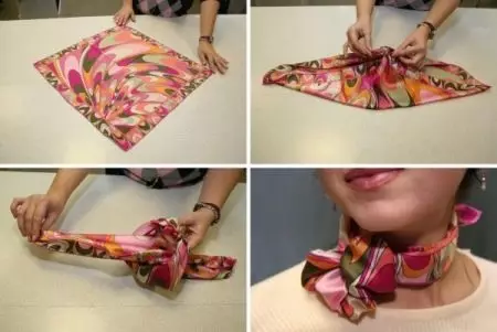 How to tie a scarf (110 photos): Beautiful and fashionable ways of tying, turban and other options for square and thick scarf 2908_34