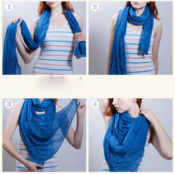 نحوه کراوات روسری (110 عکس): روش های زیبا و شیک برای اتصال، توربان و سایر گزینه ها برای روسری مربع و ضخیم 2908_37