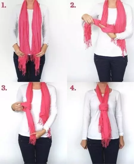 So binden Sie einen großen Schal (79 Fotos): Optionen wie Binden Sie einen Bulk-Schal und einen Schal-Plaid, einen schönen weiten Schal am Hals 2910_50