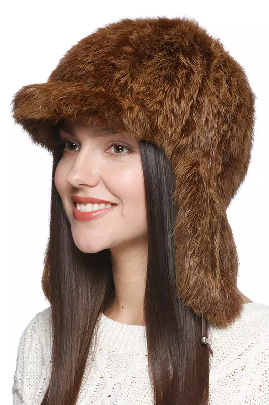 Hats femení de pell (117 fotos): cinta de barret, models de moda 2021-2022 Fabricat en pell Chernoburki, visó i altres pells naturals 2949_34