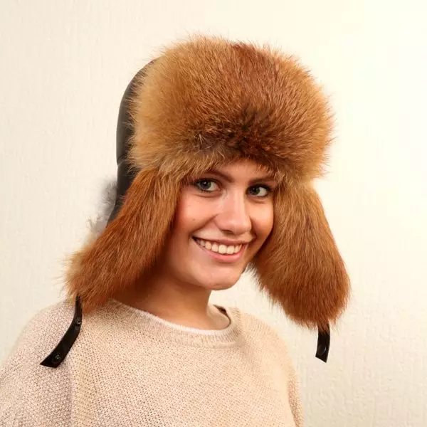 Hats femení de pell (117 fotos): cinta de barret, models de moda 2021-2022 Fabricat en pell Chernoburki, visó i altres pells naturals 2949_58