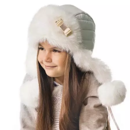 Pălării de iarnă pentru fete (83 fotografii): tricotate și pompon pentru fete de adolescenți și nou-născuți, blană, modele la modă cu urechi 2970_24