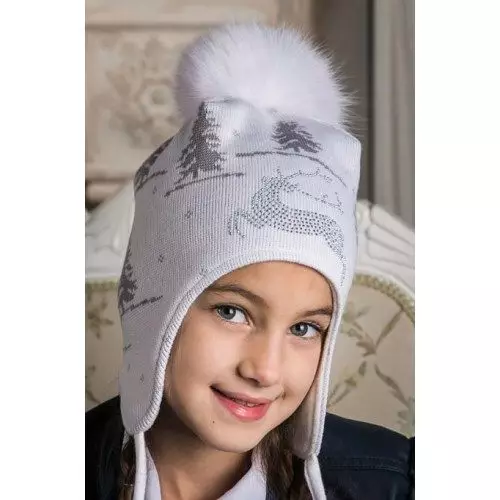 Pălării de iarnă pentru fete (83 fotografii): tricotate și pompon pentru fete de adolescenți și nou-născuți, blană, modele la modă cu urechi 2970_56