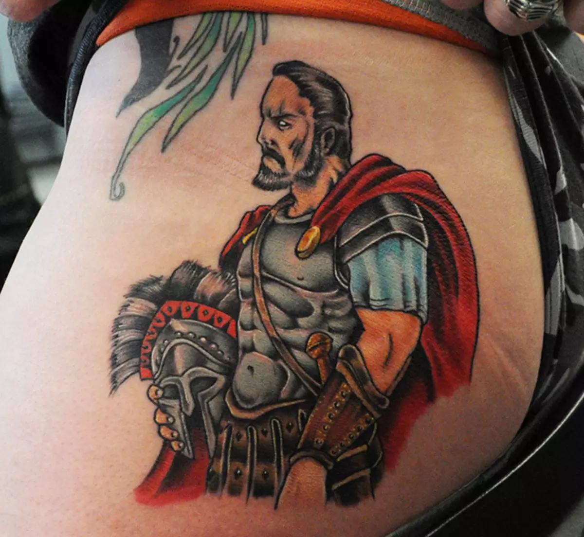 Rimska tetovaža: tetovaža s legionarom drevnih Rima, skica i značenja, Bog Mars, znak legije i kacige, druga tetovaža 299_20