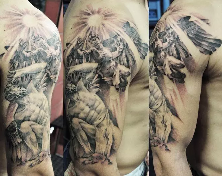 Rimska tetovaža: tetovaža s legionarom drevnih Rima, skica i značenja, Bog Mars, znak legije i kacige, druga tetovaža 299_32