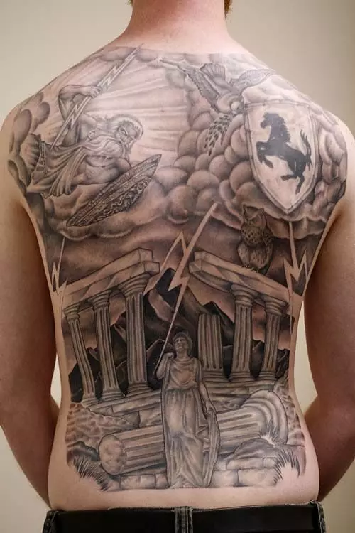 Римска татуировка: татуировка с легионера на древен Рим, скици и значение, бог Марс, знак за легиона и шлема, други татуировки 299_33