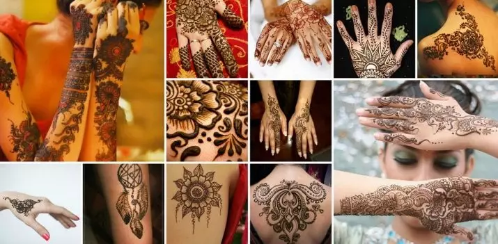 Mehendi ga masu farawa (hotuna 49): yadda za a zana zane mai sauƙi Henny mai sauƙi? Tattoo mai haske da zane-zane. Alamu a jiki da sauran kyawawan jarfa na wucin gadi 301_49