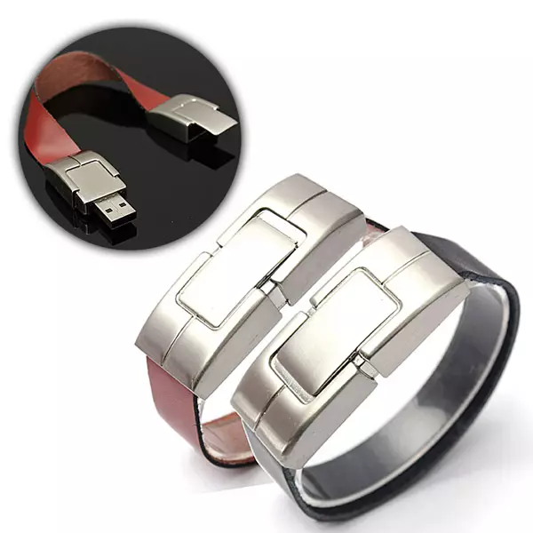 Flash drayver Bracelet (22 ta rasm): USB modellari logotip, oq uyqu va boshqa rang bilan 3043_22