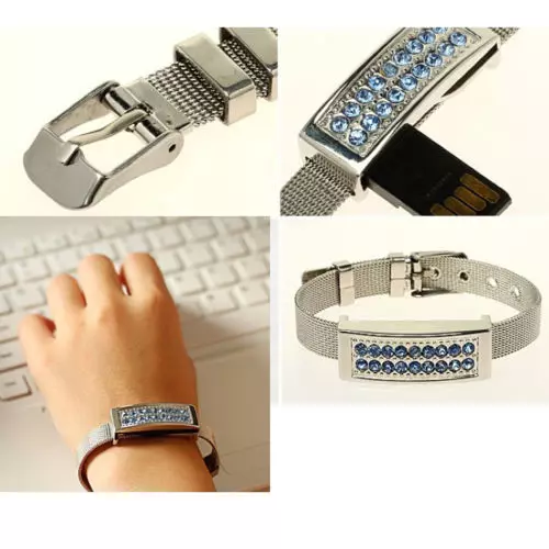 Flash Drive Bracelet (22 foto): Model USB di tangan dengan logo, tidur putih dan warna lainnya 3043_4