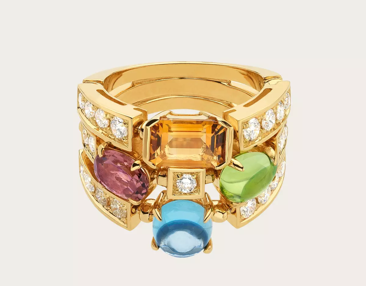 宝格丽戒指（94张）：女子双人和彩色宝石，环，变压器和环垫圈在宝格丽的风格，成本 3093_57