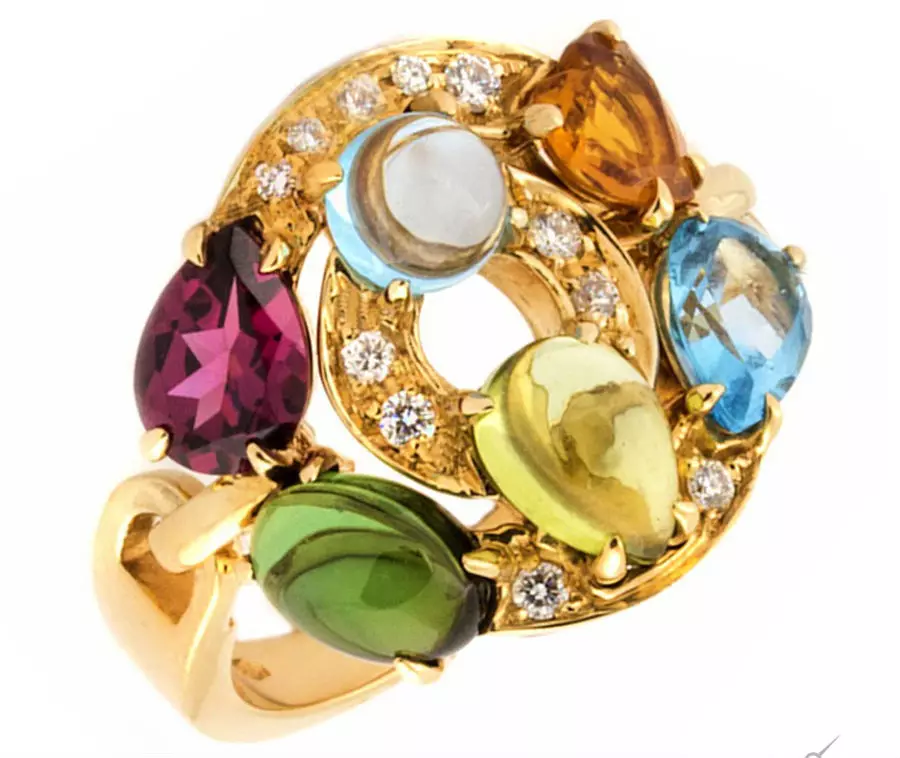 寶格麗戒指（94張）：女子雙人和彩色寶石，環，變壓器和環墊圈在寶格麗的風格，成本 3093_62