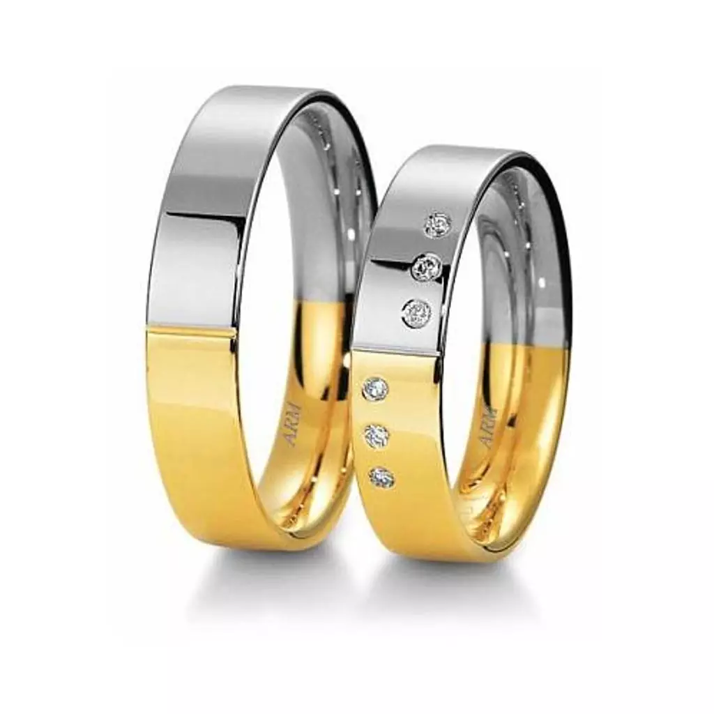 Парное обручальное золотое кольцо