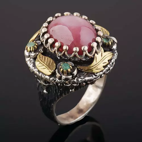 玛瑙戒指（61张照片）：妇女的型号，黑色，绿色，白色，粉红色和苔藓玛瑙 3104_27