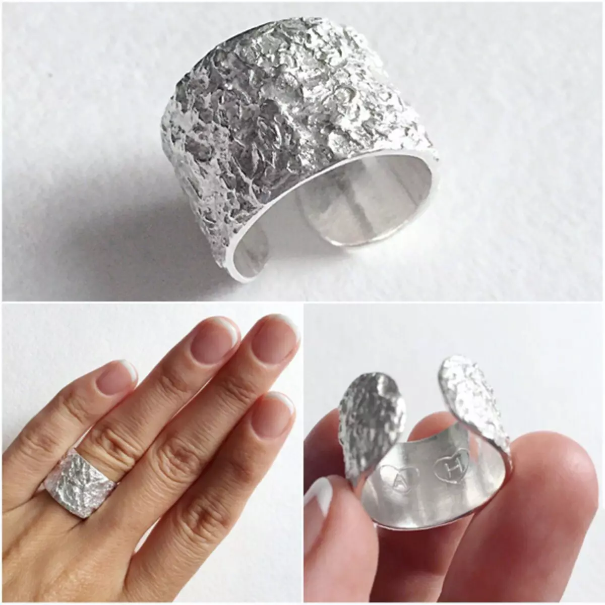 Szerokie pierścienie srebra (74 zdjęć): modele złota i srebra, pierścienie damskie bez kamieni i wkładek 3109_22
