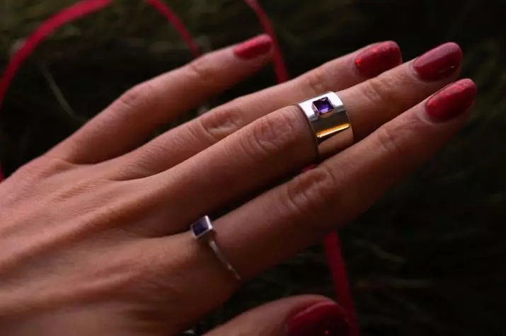 寬環的銀色（74張照片）：金銀型號，女裝沒有石頭和插入的戒指 3109_30