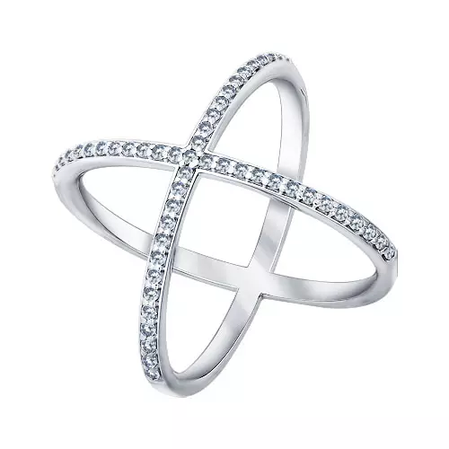حلقه های گسترده ای از نقره (74 عکس): مدل های طلا و نقره، حلقه های زنانه بدون سنگ و درج 3109_42