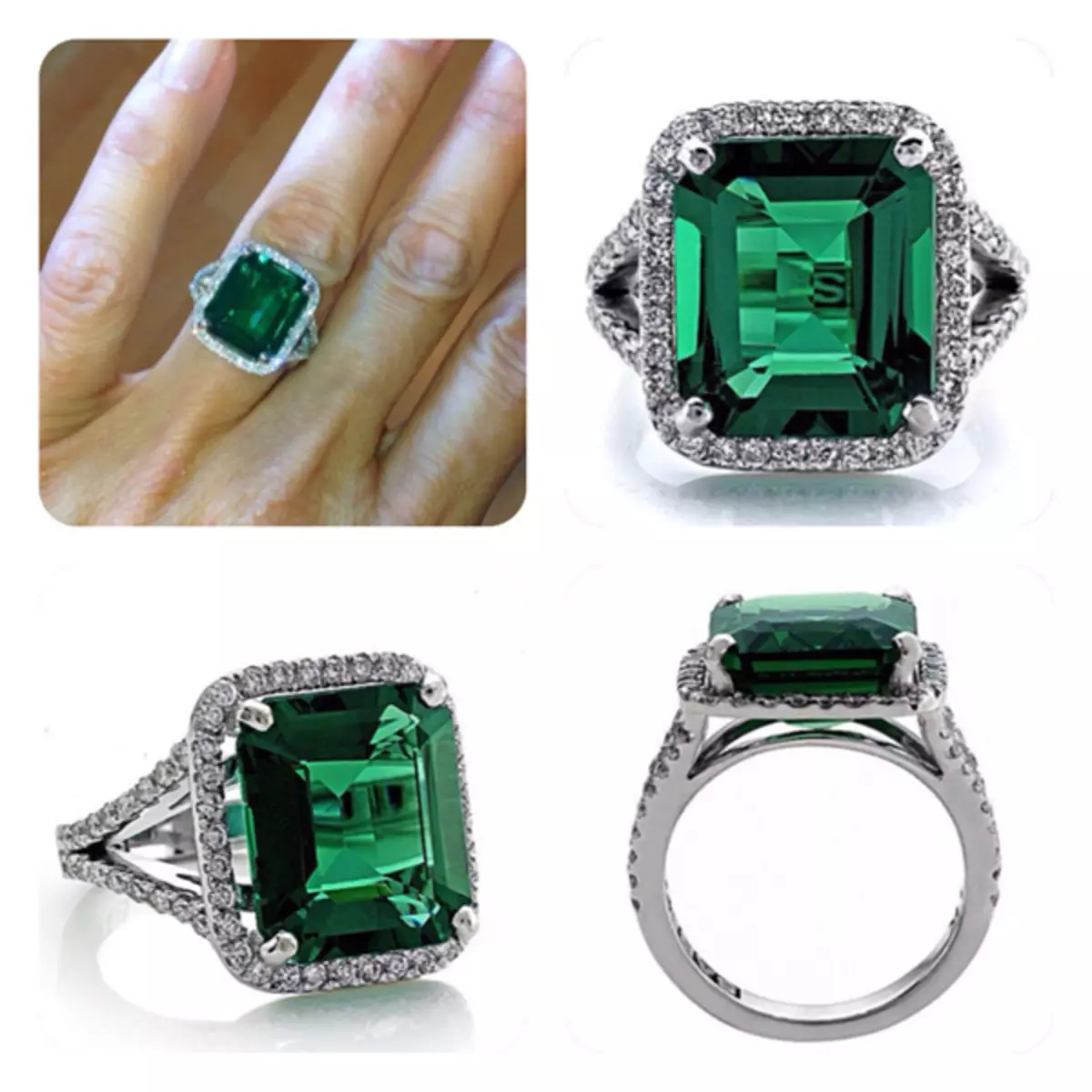 Ring med Emerald (94 billeder): Kvinde Golden og Silver Ring, Sølv Øreringe 3115_15