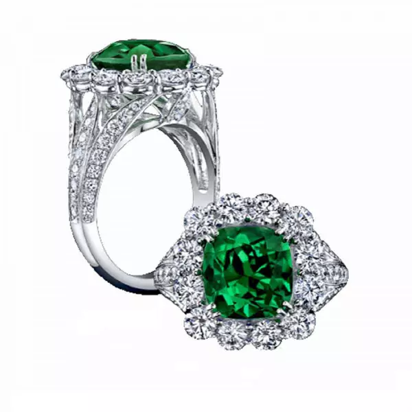 Ring nge-Emerald (izithombe ezingama-94): Indandatho yegolide neyesiliva, namacici esiliva 3115_34