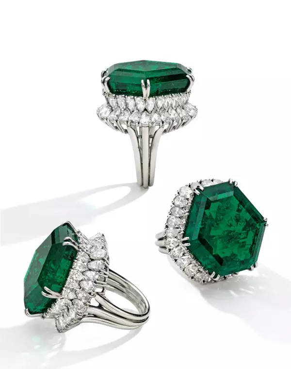 Ring nge-Emerald (izithombe ezingama-94): Indandatho yegolide neyesiliva, namacici esiliva 3115_37