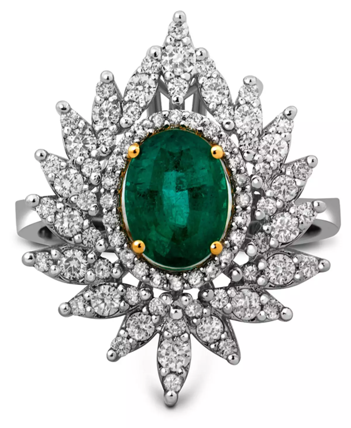 Ring mei Emerald (94 foto's): froulike gouden en sulveren ring, sulveren earringen 3115_40