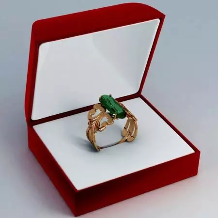 Ring nge-Emerald (izithombe ezingama-94): Indandatho yegolide neyesiliva, namacici esiliva 3115_74