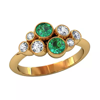 Ring nge-Emerald (izithombe ezingama-94): Indandatho yegolide neyesiliva, namacici esiliva 3115_76