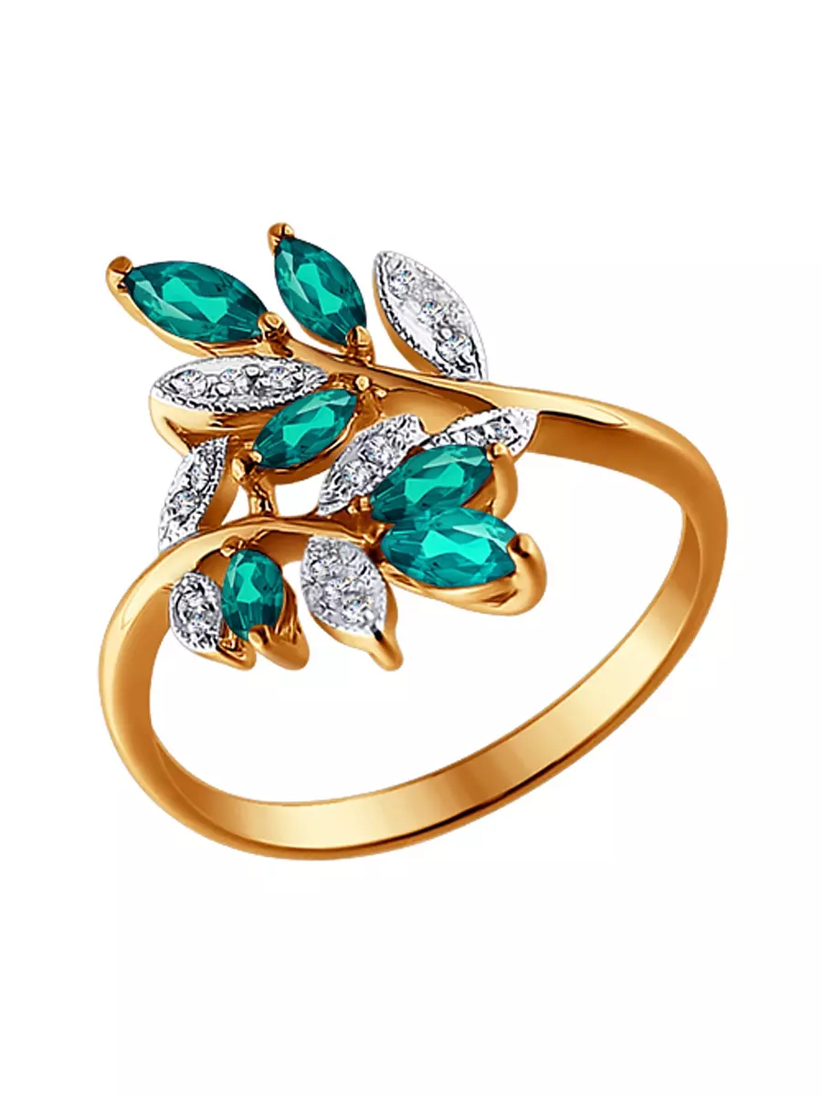 Ring nge-Emerald (izithombe ezingama-94): Indandatho yegolide neyesiliva, namacici esiliva 3115_90