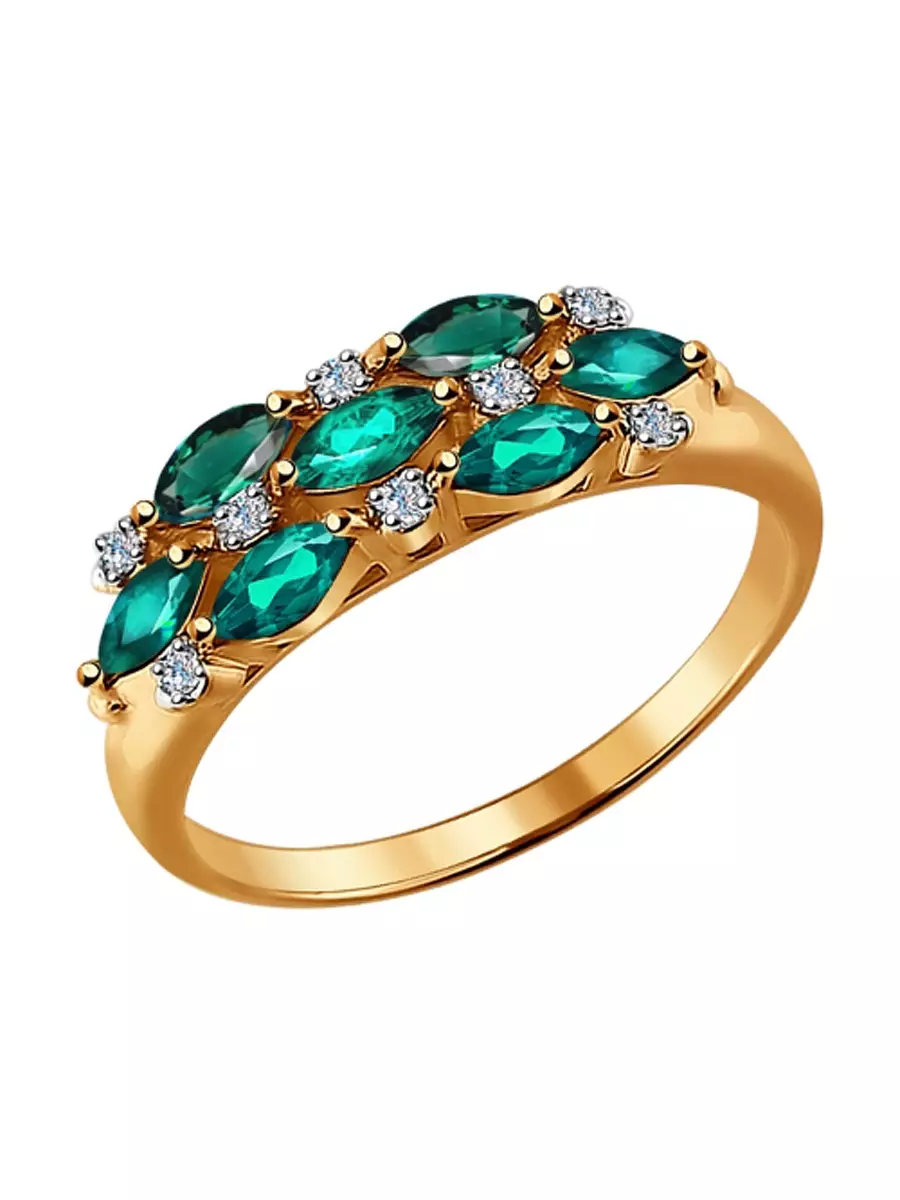 Ring nge-Emerald (izithombe ezingama-94): Indandatho yegolide neyesiliva, namacici esiliva 3115_91