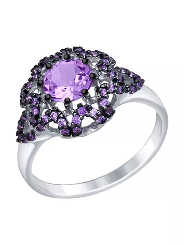 Ring with amethyst (60 photos): Golden models with green amethyst, solid and with large stone 3116_32